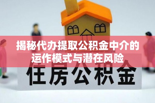 鄞州揭秘代办提取公积金中介的运作模式与潜在风险